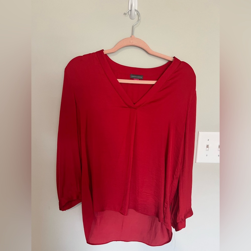Vince Camaro Red Blouse MEDIUM